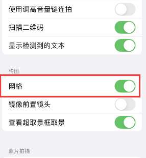 酒泉苹果手机维修网点分享iPhone如何开启九宫格构图功能