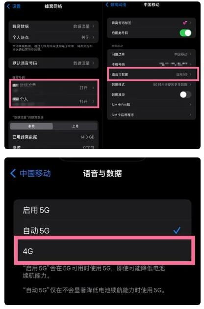 酒泉苹果手机维修分享iPhone14如何切换4G/5G? iPhone14 5G网络切换方法 